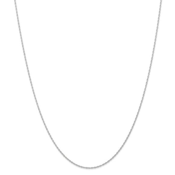 0.95mm, 14k White Gold, Cable Rope Chain Necklace, 20 Inch - Picture 3 of 8